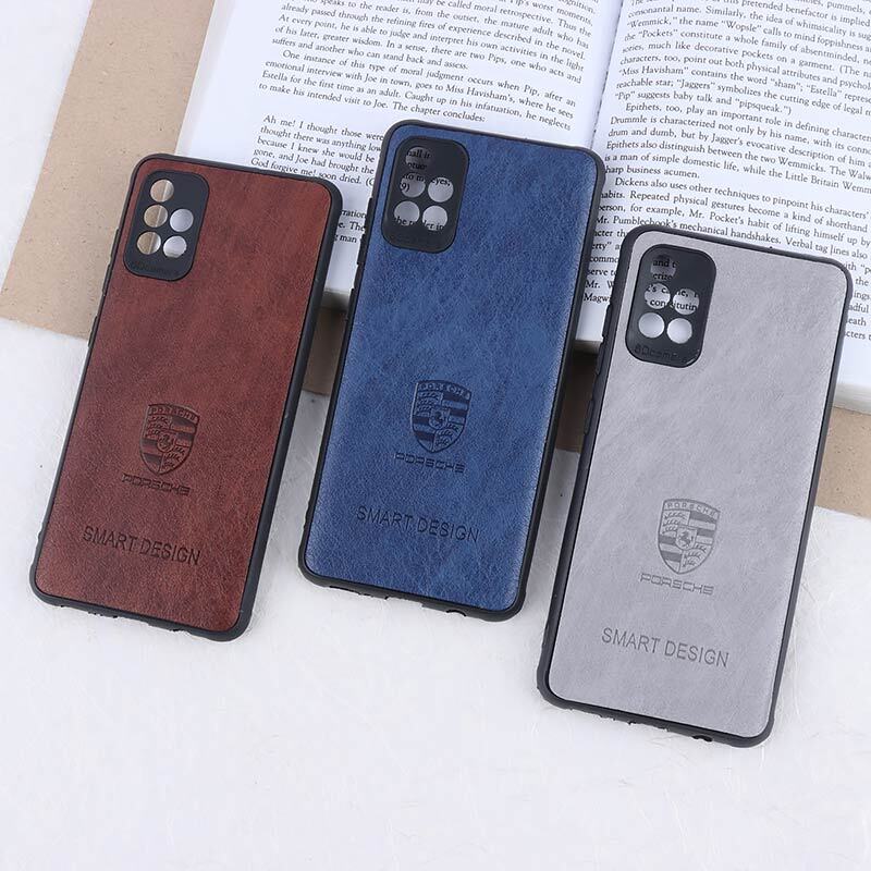قاب چرمی Smart Design سامسونگ Galaxy A51 4G طرح Porsche محافظ لنزدار