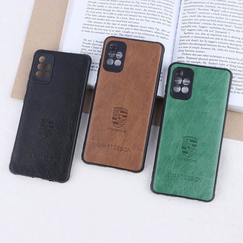 قاب چرمی Smart Design سامسونگ Galaxy A51 4G طرح Porsche محافظ لنزدار