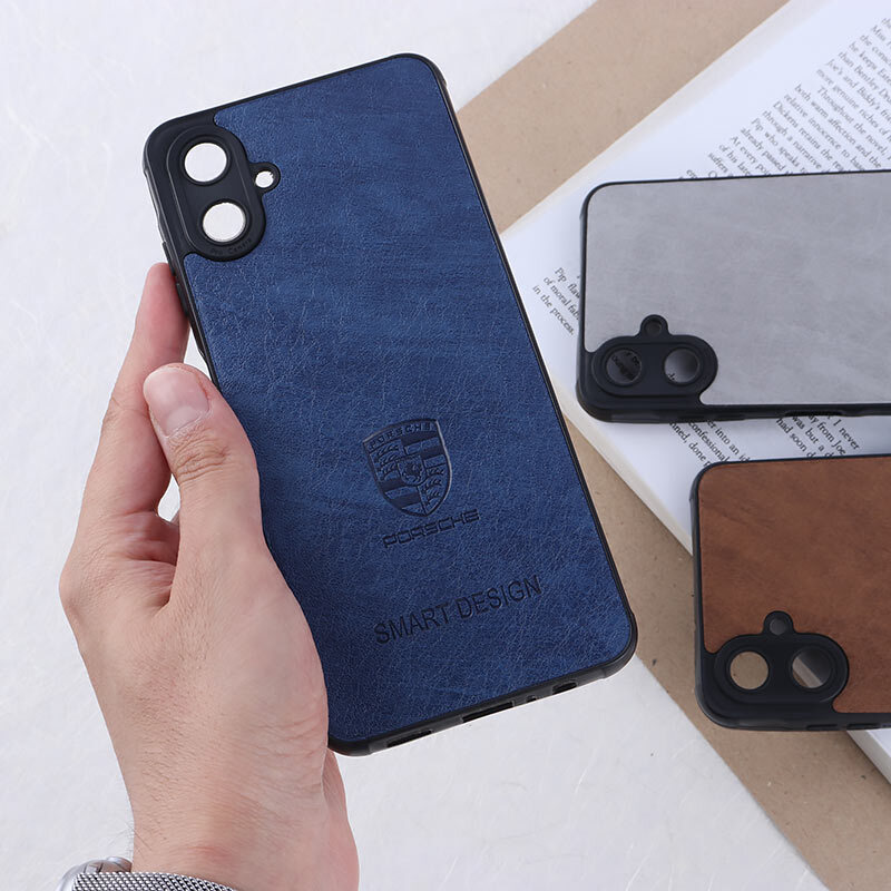 قاب چرمی Smart Design سامسونگ Galaxy A06 طرح Porsche محافظ لنزدار