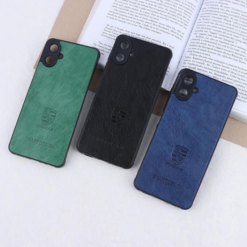 قاب چرمی Smart Design سامسونگ Galaxy A06 طرح Porsche محافظ لنزدار