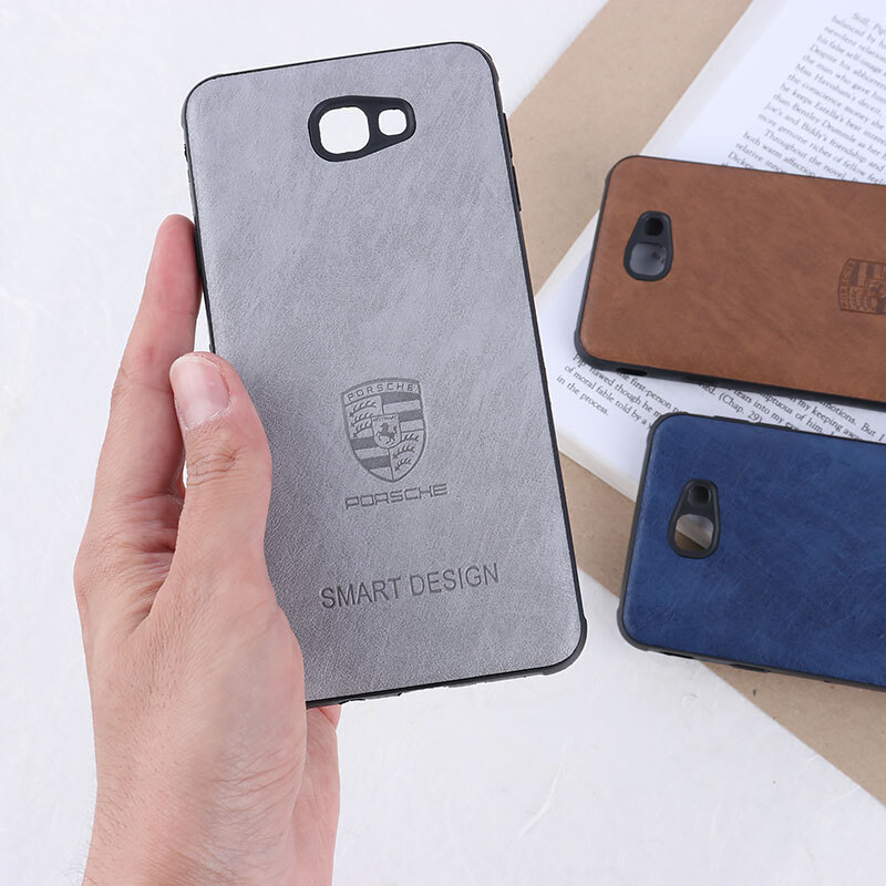 قاب چرمی Smart Design سامسونگ Galaxy J7 Prime طرح Porsche محافظ لنزدار