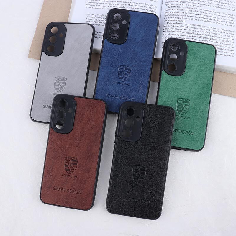 قاب چرمی Smart Design سامسونگ Galaxy A54 طرح Porsche محافظ لنزدار