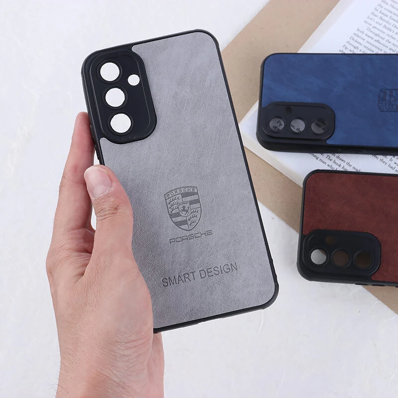 قاب چرمی Smart Design سامسونگ Galaxy A54 طرح Porsche محافظ لنزدار