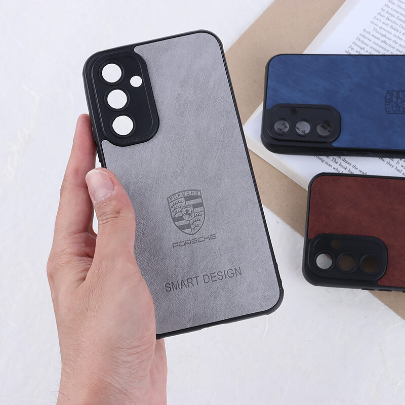 قاب چرمی Smart Design سامسونگ Galaxy A54 طرح Porsche محافظ لنزدار