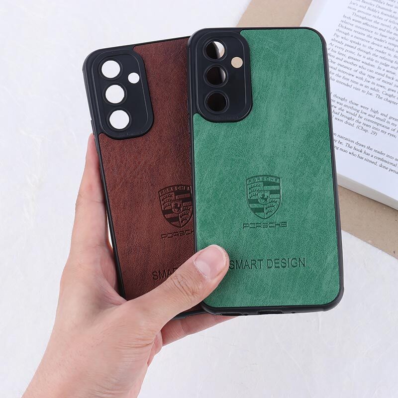 قاب چرمی Smart Design سامسونگ Galaxy A54 طرح Porsche محافظ لنزدار