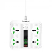 چند راهی 4 خانه ارلدام ES-SC05 با کابل 2 متری + شارژر USB و Type-C