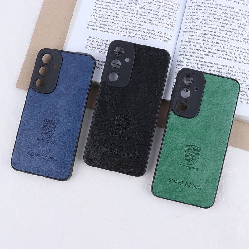 قاب چرمی Smart Design سامسونگ Galaxy A35 طرح Porsche محافظ لنزدار