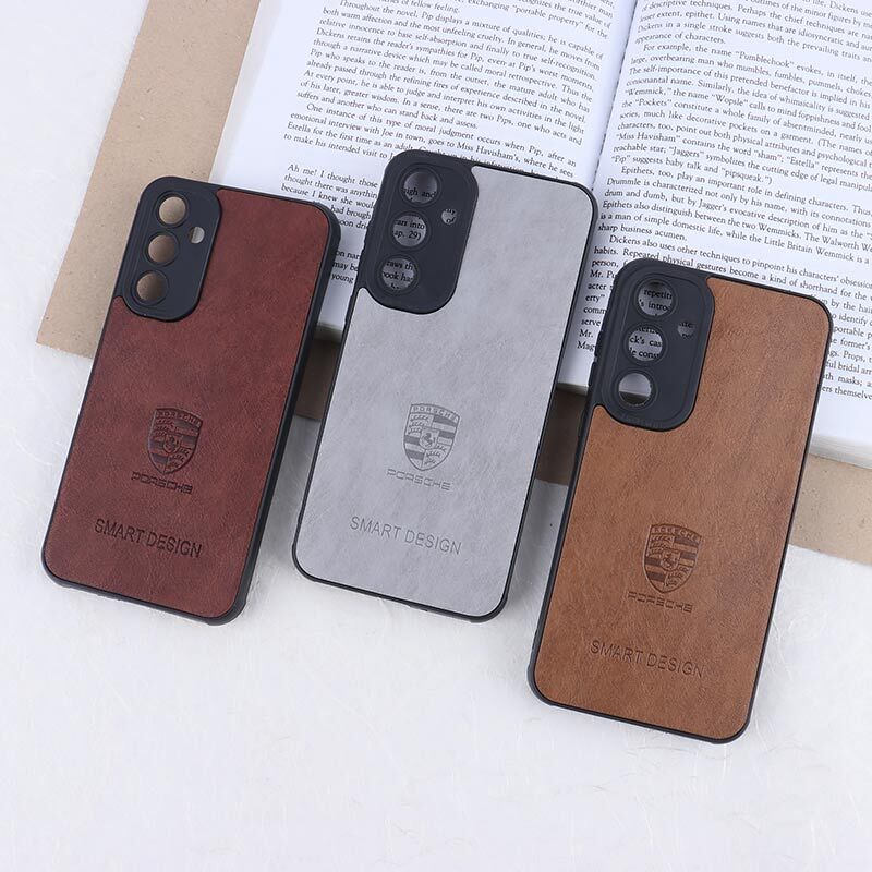 قاب چرمی Smart Design سامسونگ Galaxy A35 طرح Porsche محافظ لنزدار