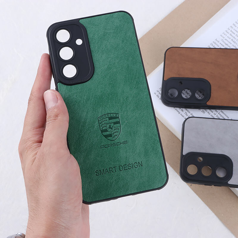 قاب چرمی Smart Design سامسونگ Galaxy A35 طرح Porsche محافظ لنزدار