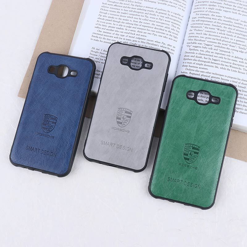 قاب چرمی Smart Design سامسونگ Galaxy J7 2015 طرح Porsche محافظ لنزدار