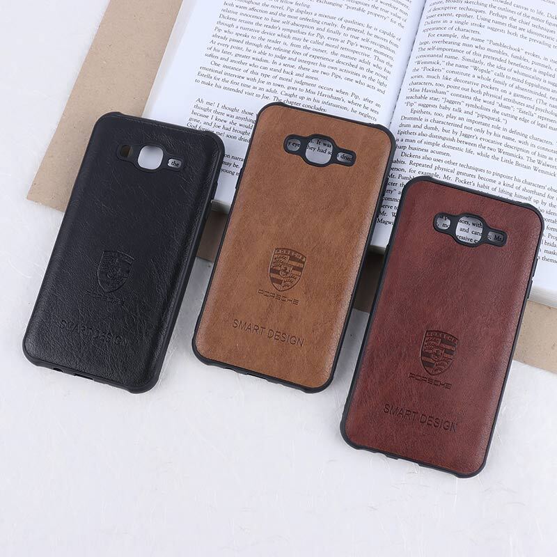 قاب چرمی Smart Design سامسونگ Galaxy J7 2015 طرح Porsche محافظ لنزدار