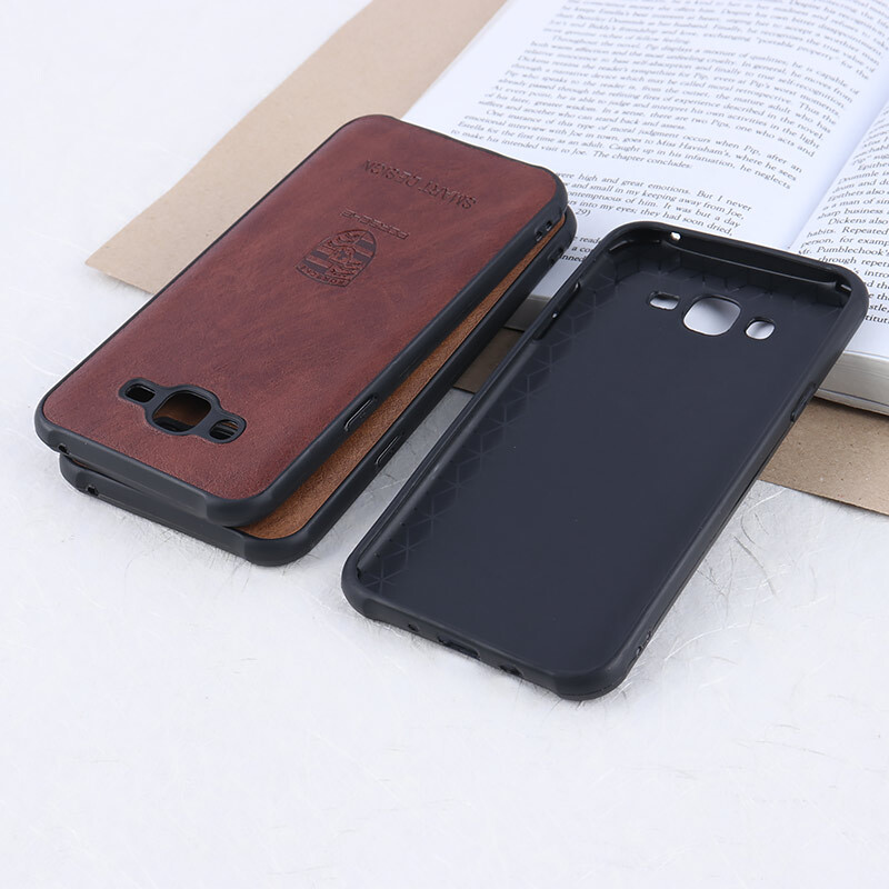 قاب چرمی Smart Design سامسونگ Galaxy J7 2015 طرح Porsche محافظ لنزدار