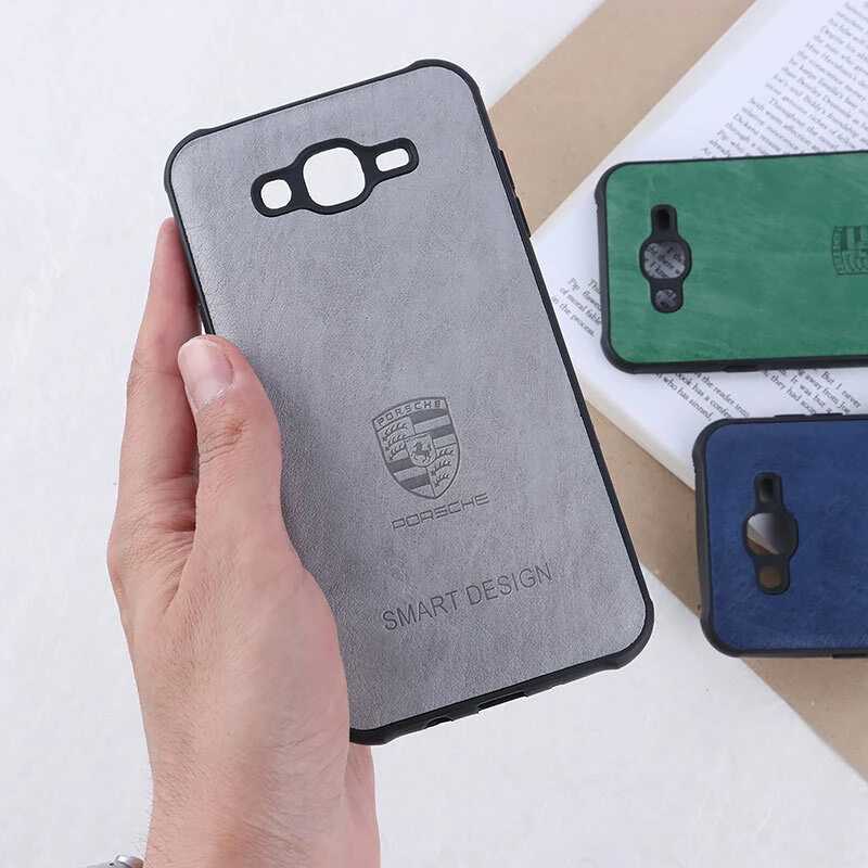 قاب چرمی Smart Design سامسونگ Galaxy J7 2015 طرح Porsche محافظ لنزدار
