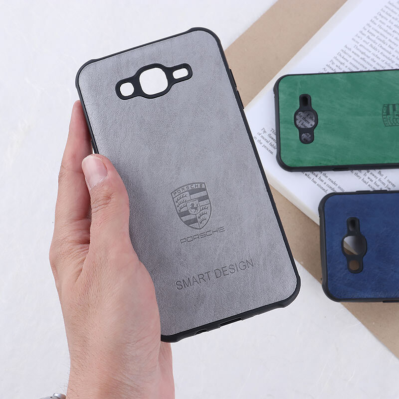 قاب چرمی Smart Design سامسونگ Galaxy J7 2015 طرح Porsche محافظ لنزدار