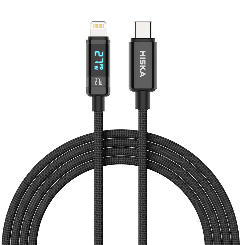 کابل تبدیل فست شارژ Hiska LX-20CL Type-C To Lightning QC3.0 PD 27W 1m