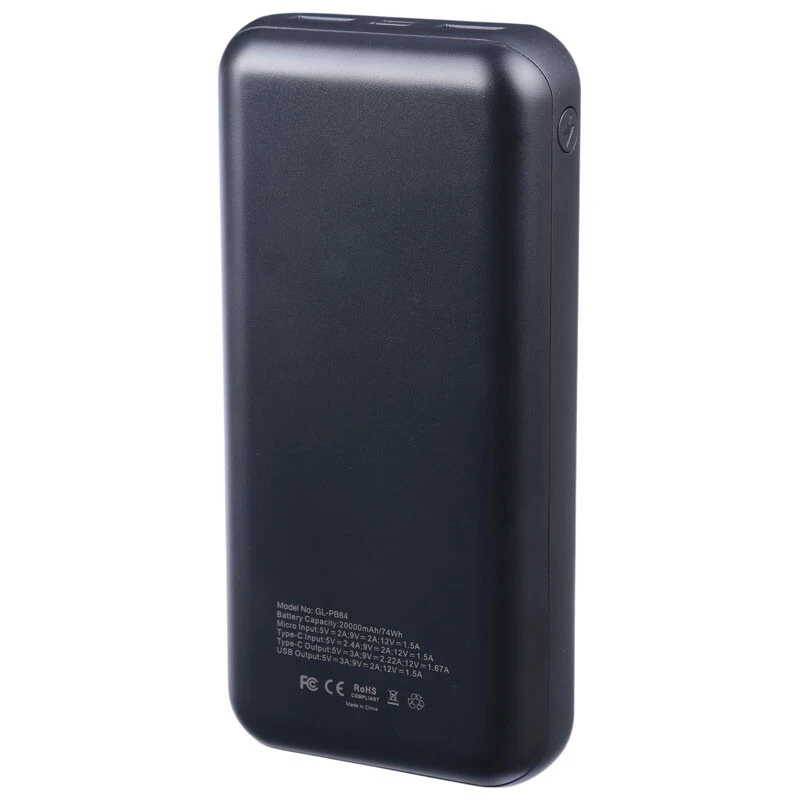 پاور بانک فست شارژ گرین لاین Milos GL-PB84 GNMIL20KPBBK PD 20W ظرفیت 20000 میلی آمپر ساعت