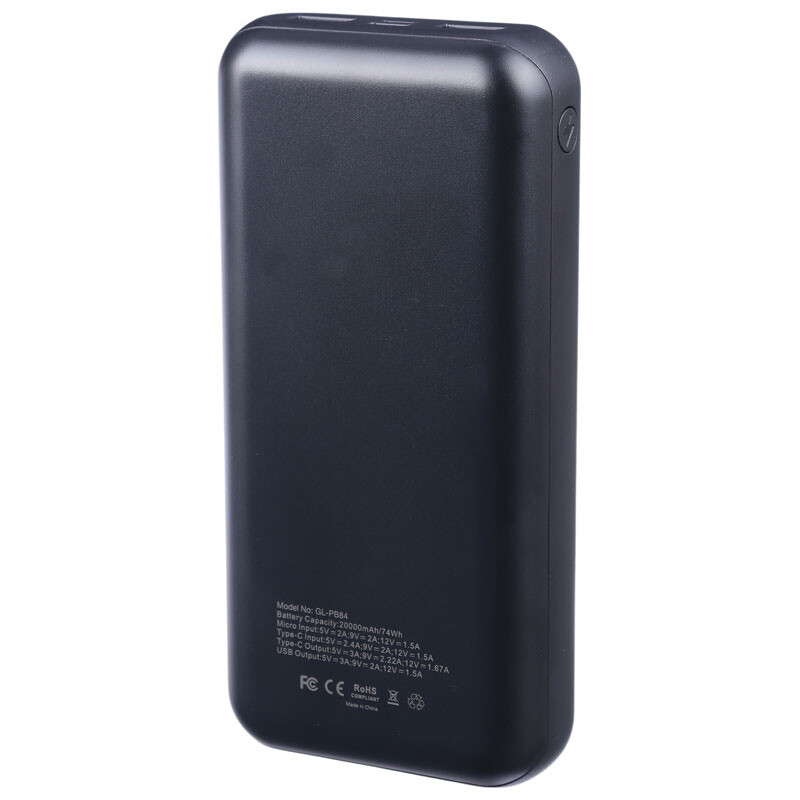پاور بانک فست شارژ گرین لاین Milos GL-PB84 GNMIL20KPBBK PD 20W ظرفیت 20000 میلی آمپر ساعت