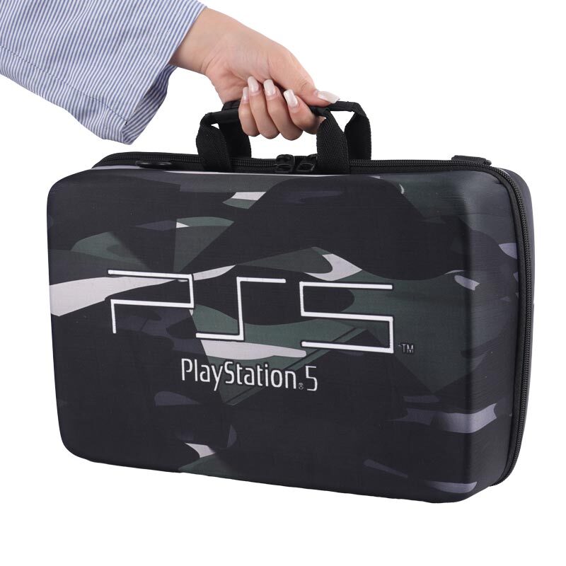 کیف کنسول بازی PS5 Slim طرح چریکی مشکی سبز