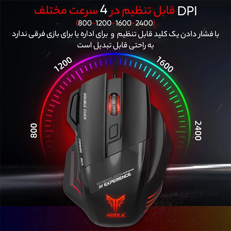 موس گیمینگ هیسکا HX-MOG310