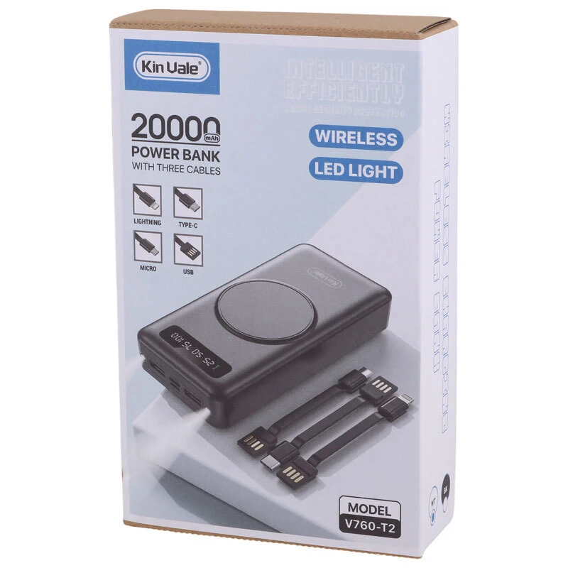 پاور بانک بی سیم کین واله V760-T2 10W ظرفیت 20000 میلی آمپر ساعت