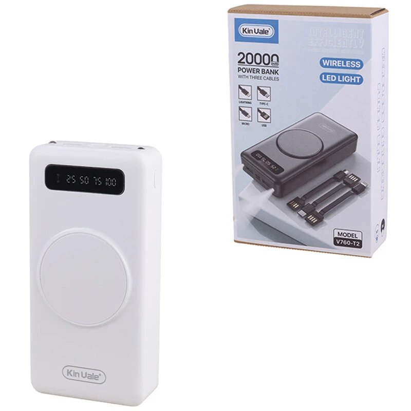 پاور بانک بی سیم کین واله V760-T2 10W ظرفیت 20000 میلی آمپر ساعت