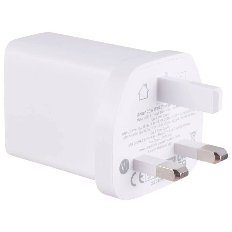 شارژر دیواری 20 وات انکر B2348K21 PD 3A + کابل تبدیل تایپ سی