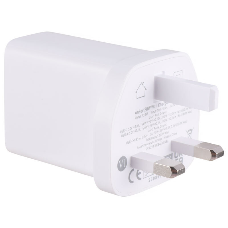 شارژر دیواری 20 وات انکر B2348K21 PD 3A + کابل تبدیل تایپ سی