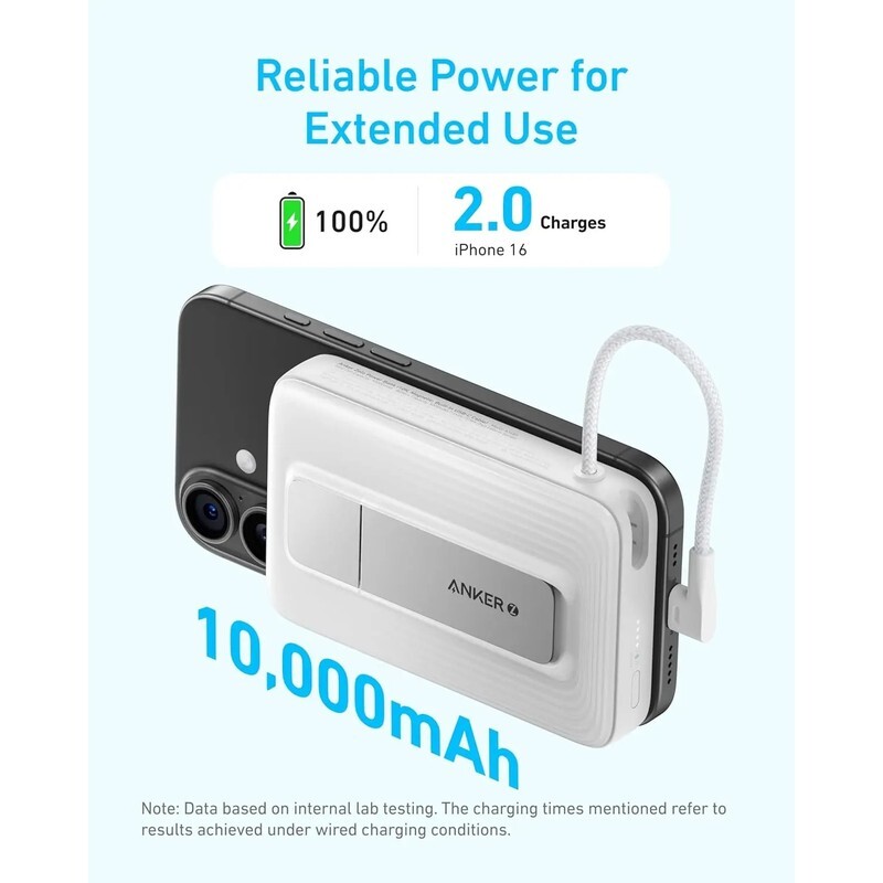 پاور بانک بی سیم فست شارژ انکر A1685H11 PD 30W ظرفیت 10000 میلی آمپر ساعت