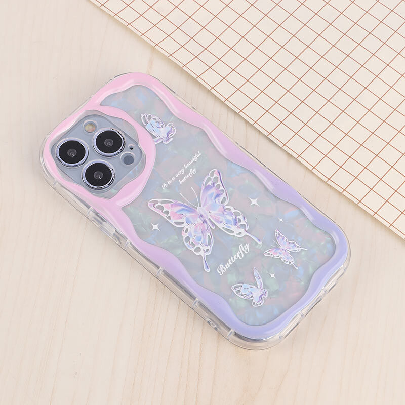 قاب Butterfly آیفون iPhone 13 Pro پاستیلی آویزدار محافظ لنزدار