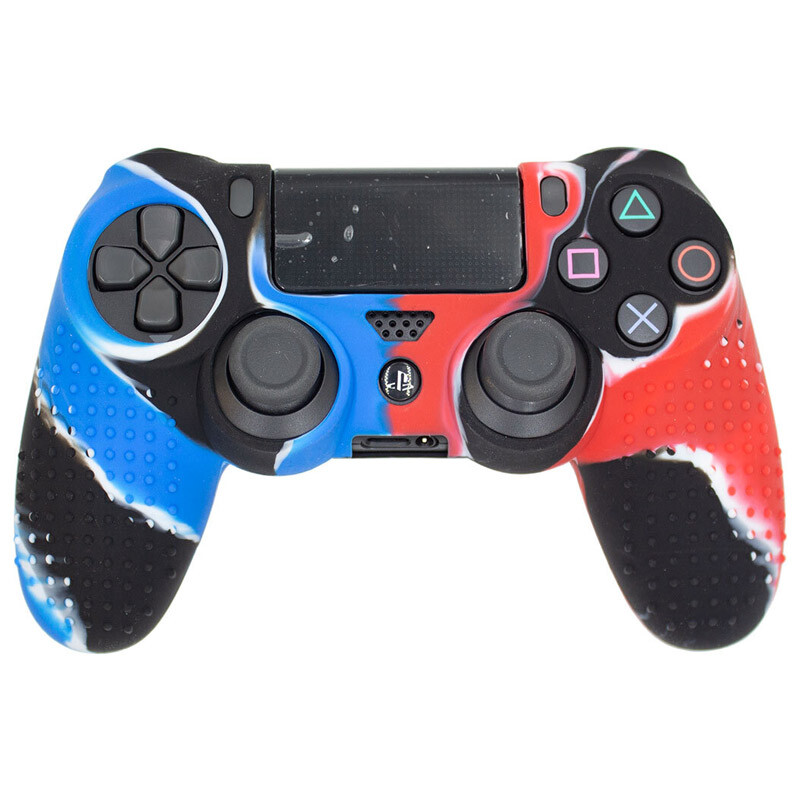 روکش دسته بازی PS4 مشکی آبی قرمز