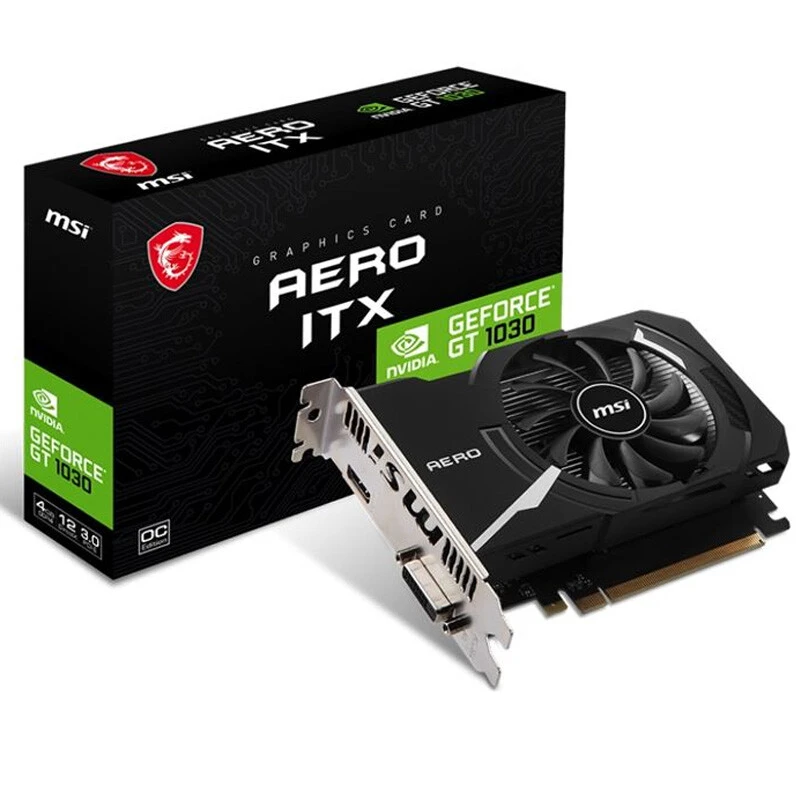 کارت گرافیک MSI GeForce GT1030 Aero ITX 4GD4 OC 4GB DDR4 64Bit