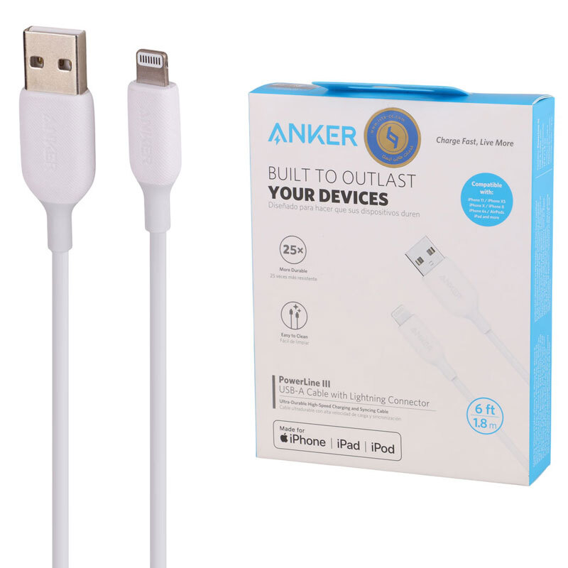 کابل تبدیل فست شارژ Anker 322 A81b5 Type-C To Lightning PD 60W 0.9m + کابل هدیه