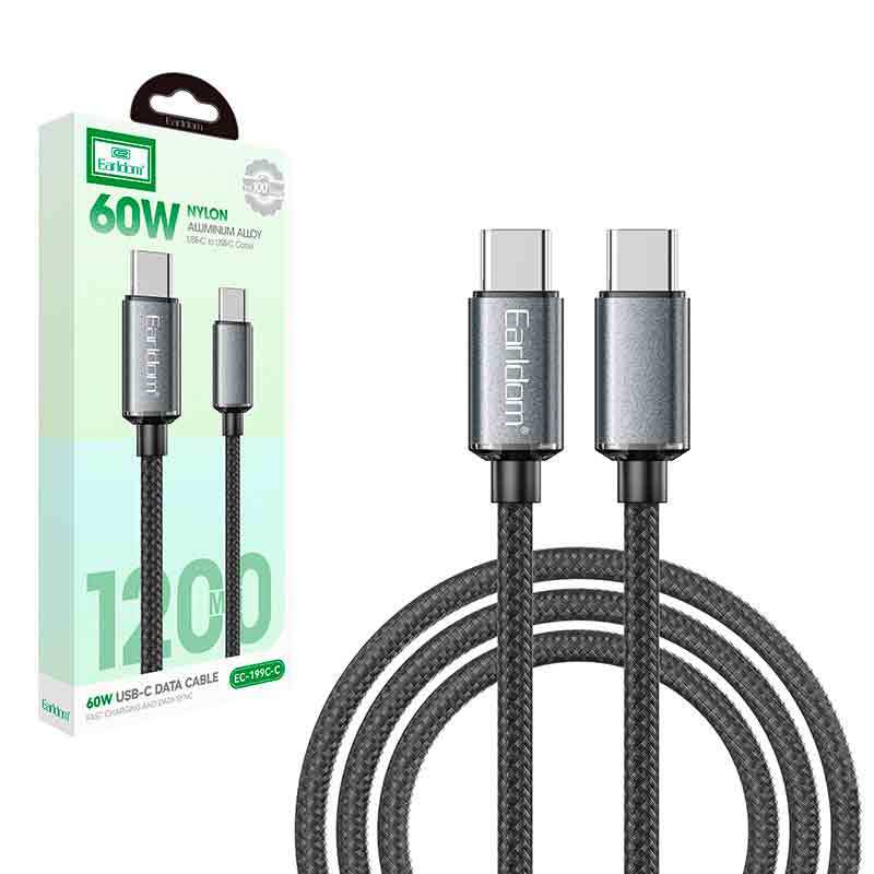 کابل تبدیل فست شارژ Earldom EC-199C-C Type-C To Type-C 60W 1.2m