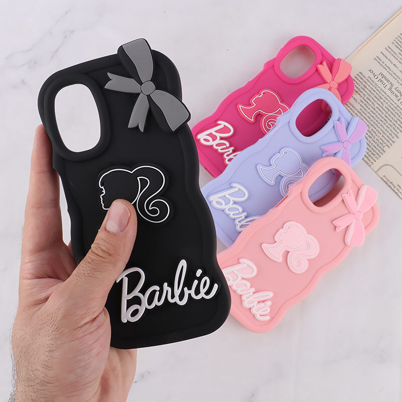 قاب موج دار سامسونگ Galaxy A13 4G طرح Barbie برجسته