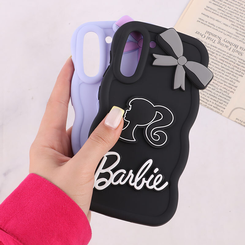 قاب موج دار سامسونگ Galaxy S21 FE 5G طرح Barbie برجسته