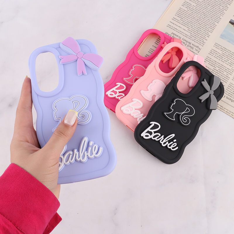 قاب موج دار سامسونگ Galaxy S24 FE طرح Barbie برجسته