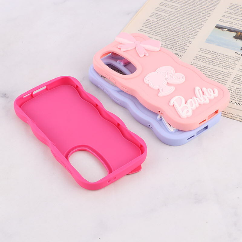 قاب موج دار سامسونگ Galaxy S24 FE طرح Barbie برجسته