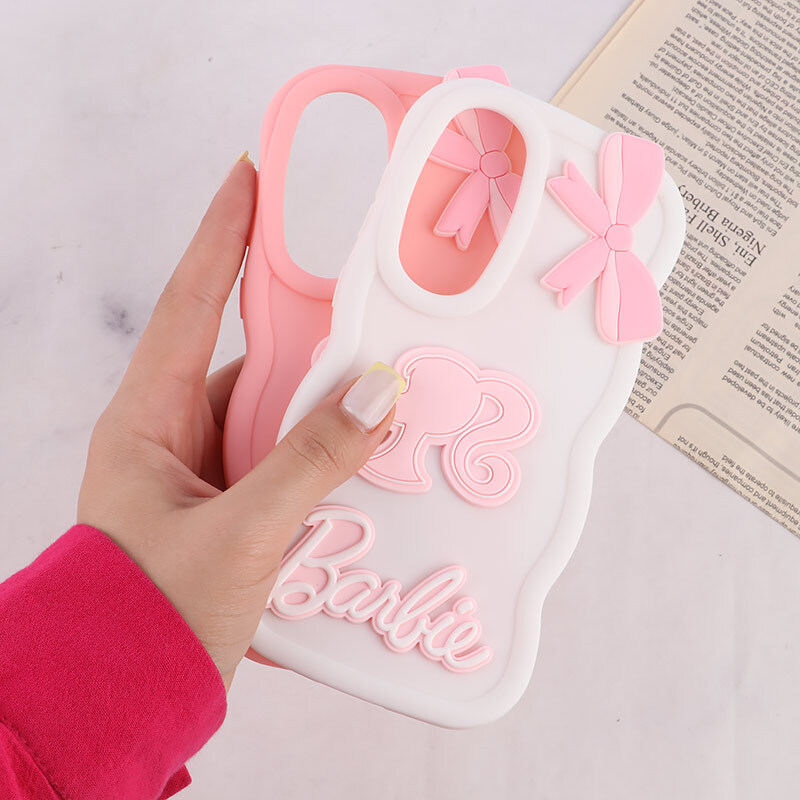 قاب موج دار سامسونگ Galaxy S24 FE طرح Barbie برجسته