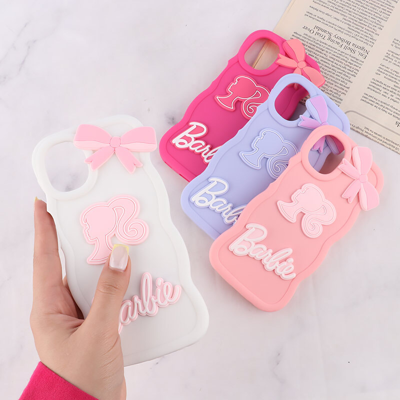 قاب موج دار سامسونگ Galaxy A12 / M12 طرح Barbie برجسته