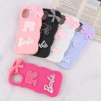 قاب موج دار سامسونگ Galaxy A12 / M12 طرح Barbie برجسته