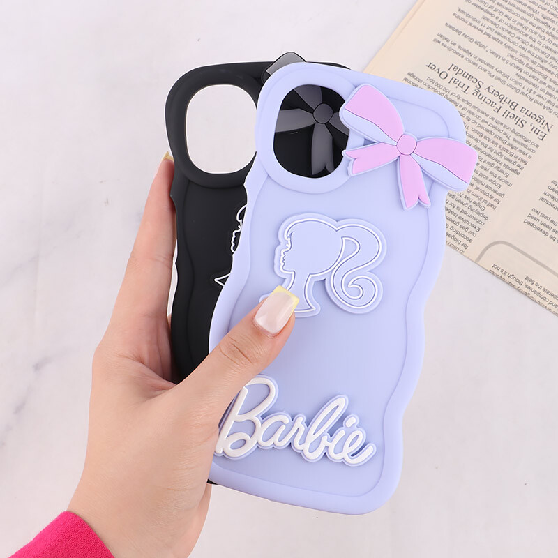 قاب موج دار سامسونگ Galaxy A12 / M12 طرح Barbie برجسته