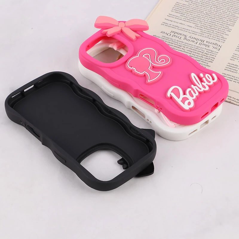 قاب موج دار آیفون iPhone 16 Pro طرح Barbie برجسته