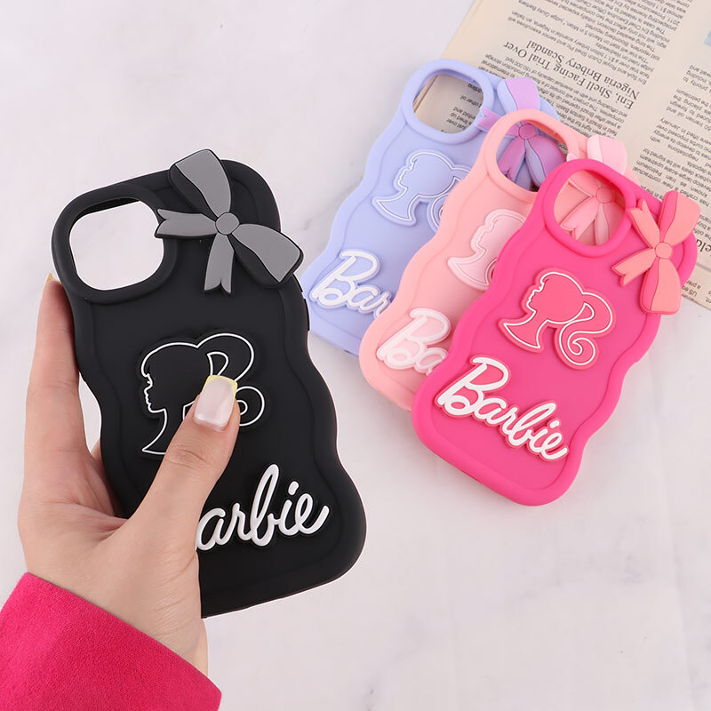 قاب موج دار آیفون iPhone 13 / 14 طرح Barbie برجسته