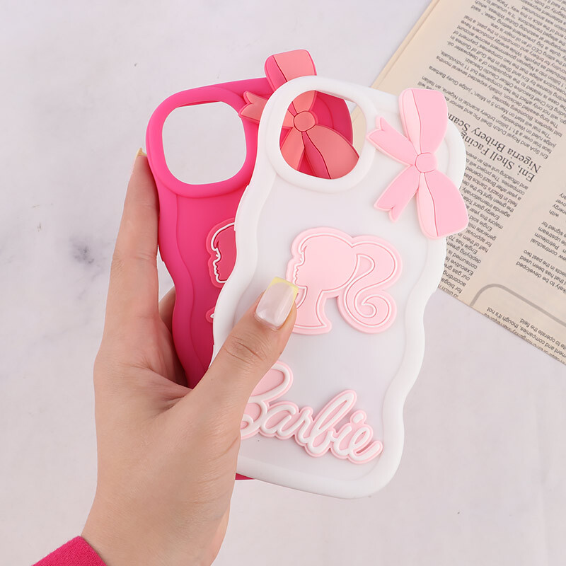 قاب موج دار آیفون iPhone 13 / 14 طرح Barbie برجسته