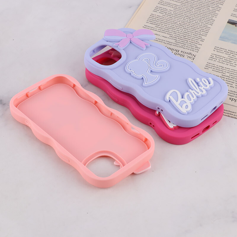قاب موج دار آیفون iPhone 13 / 14 طرح Barbie برجسته