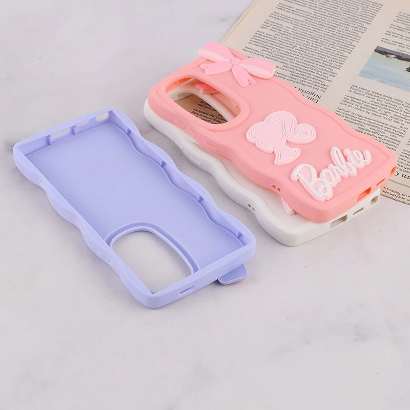 قاب موج دار سامسونگ Galaxy S24 Ultra طرح Barbie برجسته