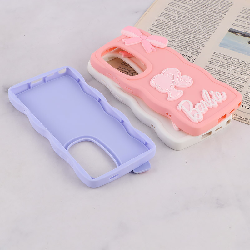 قاب موج دار سامسونگ Galaxy S24 Ultra طرح Barbie برجسته