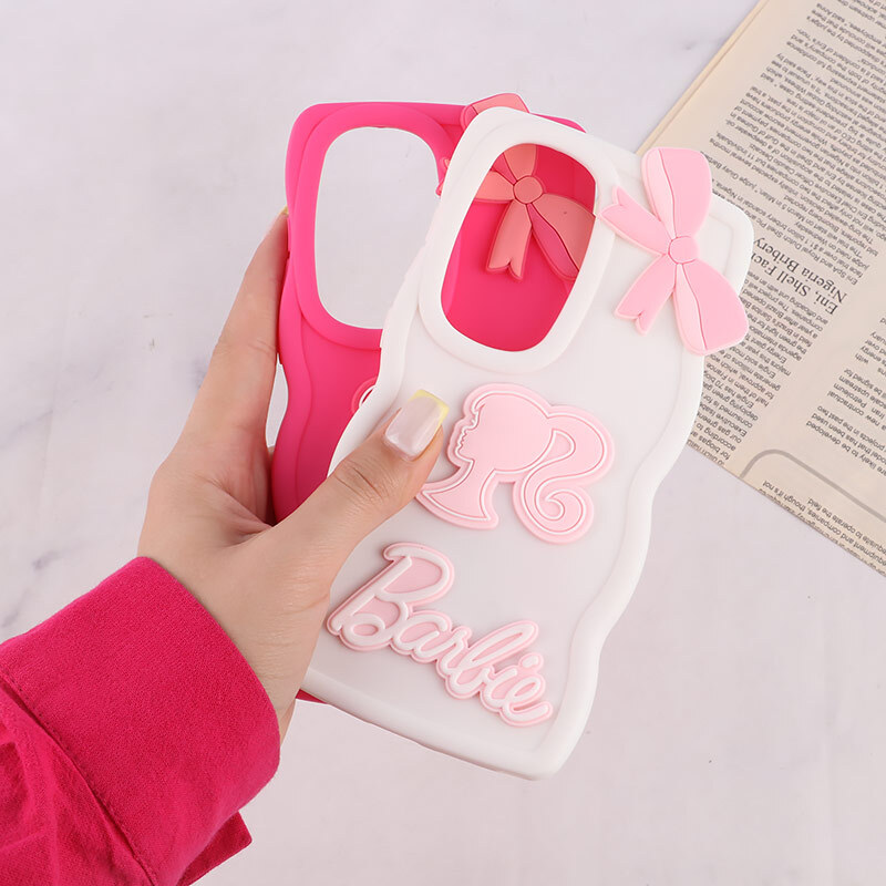 قاب موج دار سامسونگ Galaxy S24 Ultra طرح Barbie برجسته