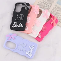 قاب موج دار سامسونگ Galaxy S24 Ultra طرح Barbie برجسته