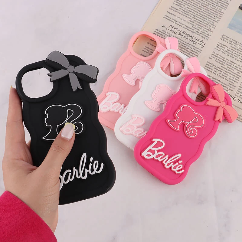 قاب موج دار آیفون iPhone 15 طرح Barbie برجسته